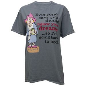 Aunty Acid "Follow Your Dreams" Women's Graphic Novelty T-Shirt in Grey, Medium